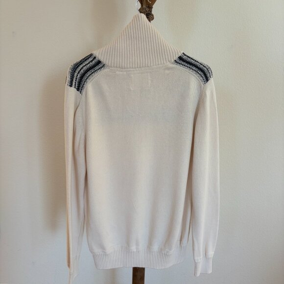 Weatherproof Vintage Men's Size L Ivory Long Sleeve Toggle Pullover Knit Sweater - Picture 4 of 12
